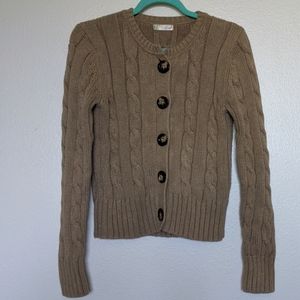Old Navy Tan Cable Knit Button Down Cardigan